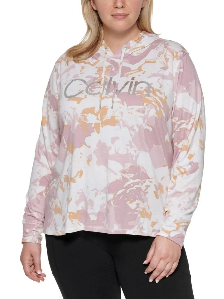 商品Calvin Klein|Plus Womens Print Fitness Hoodie,价格¥191,第2张图片详细描述