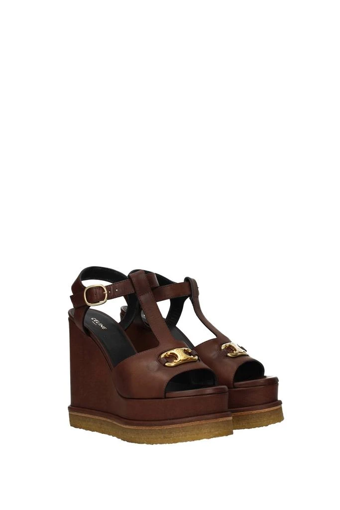 商品Celine|Wedges manon Leather Brown,价格¥2963,第2张图片详细描述