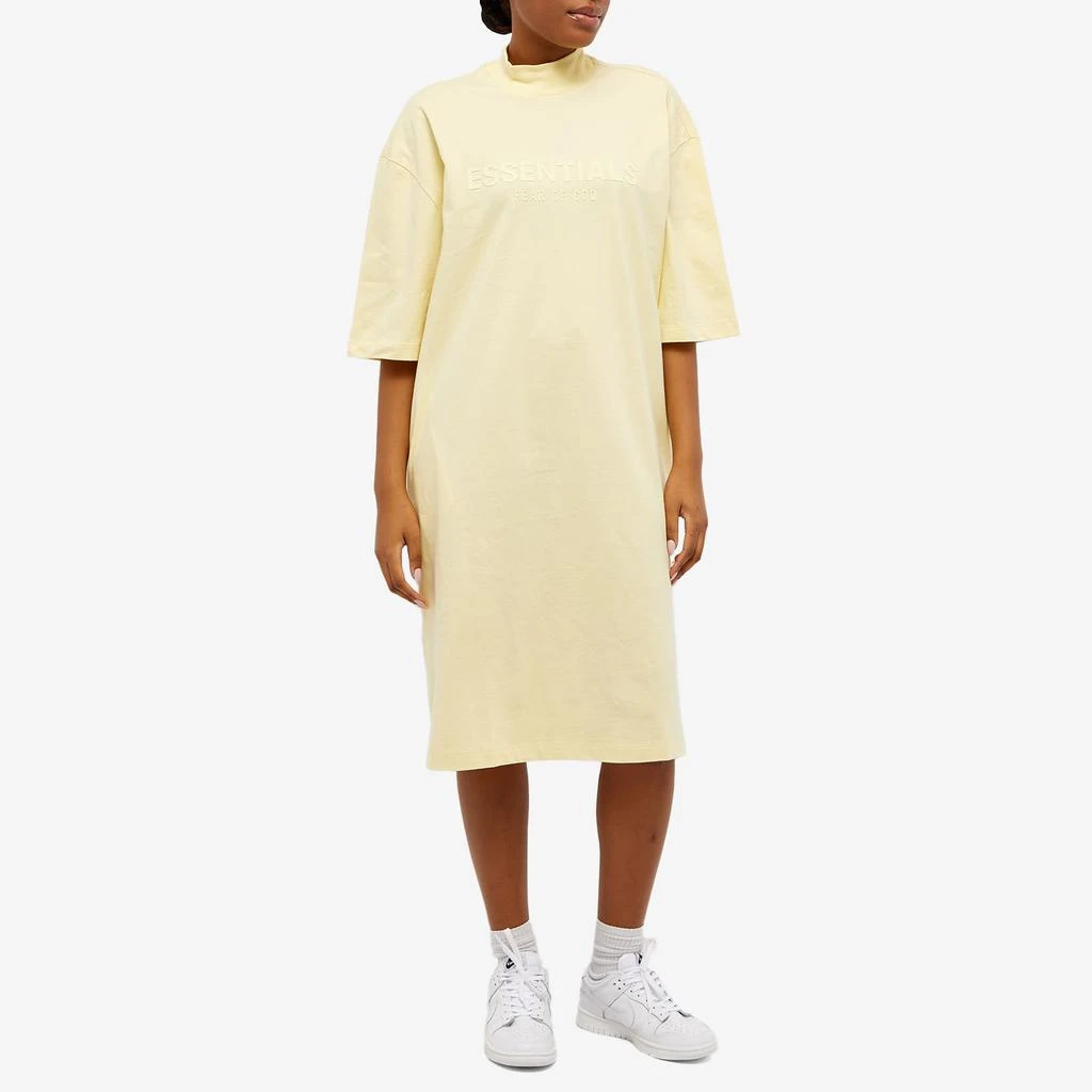 商品Essentials|Fear of God ESSENTIALS Short Sleeve Logo Dress - Canary,价格¥265,第2张图片详细描述