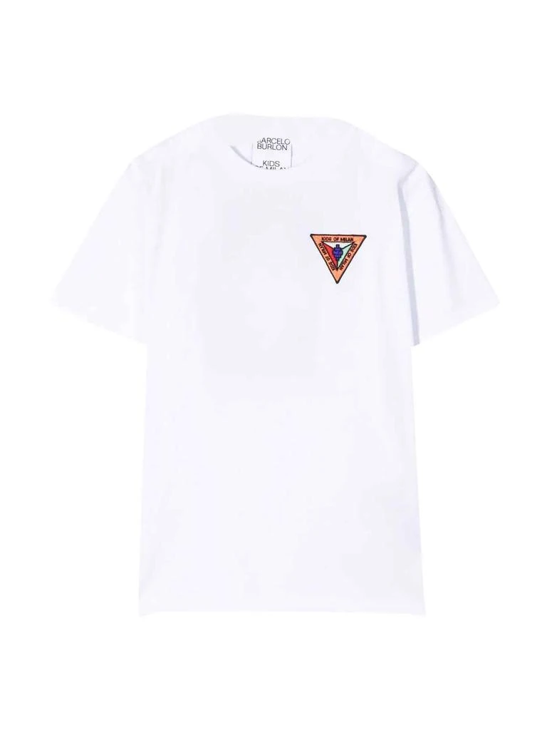 商品Marcelo Burlon|Marcelo Burlon White T-shirt Girl,价格¥1359,第1张图片