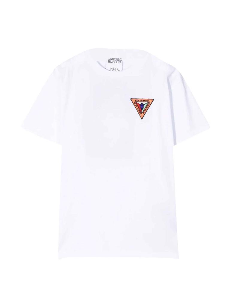 商品Marcelo Burlon|Marcelo Burlon White T-shirt Girl,价格¥1187,第1张图片