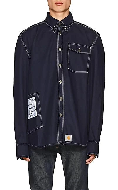 商品Vetements|Topstitched Cotton-Blend Oversized Workshirt,价格¥6486,第5张图片详细描述