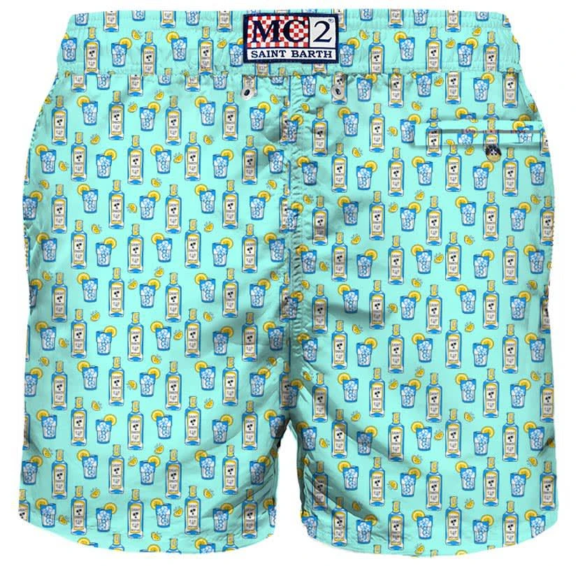 商品Mc2 Saint Barth|MC2 Saint Barth Man Swim Shorts With Gin Bottles Print,价格¥1039,第2张图片详细描述