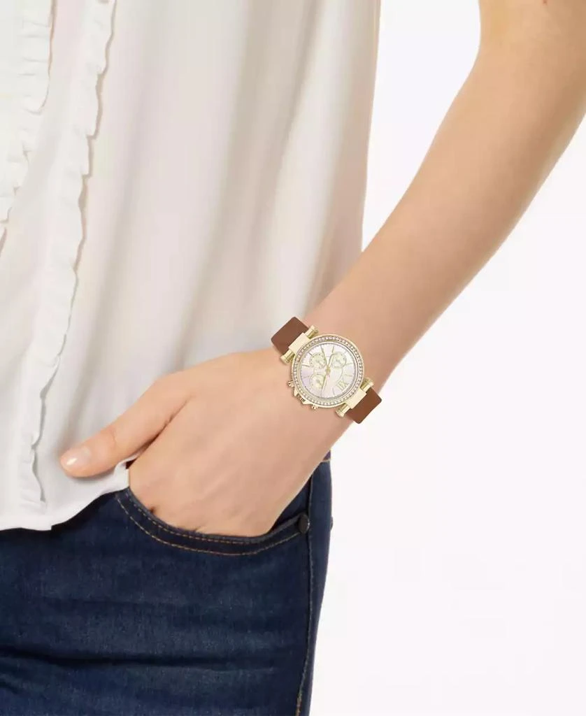 商品Jessica Carlyle|Women's Cognac Leather Strap Watch 36mm Gift Set,价格¥298,第2张图片详细描述