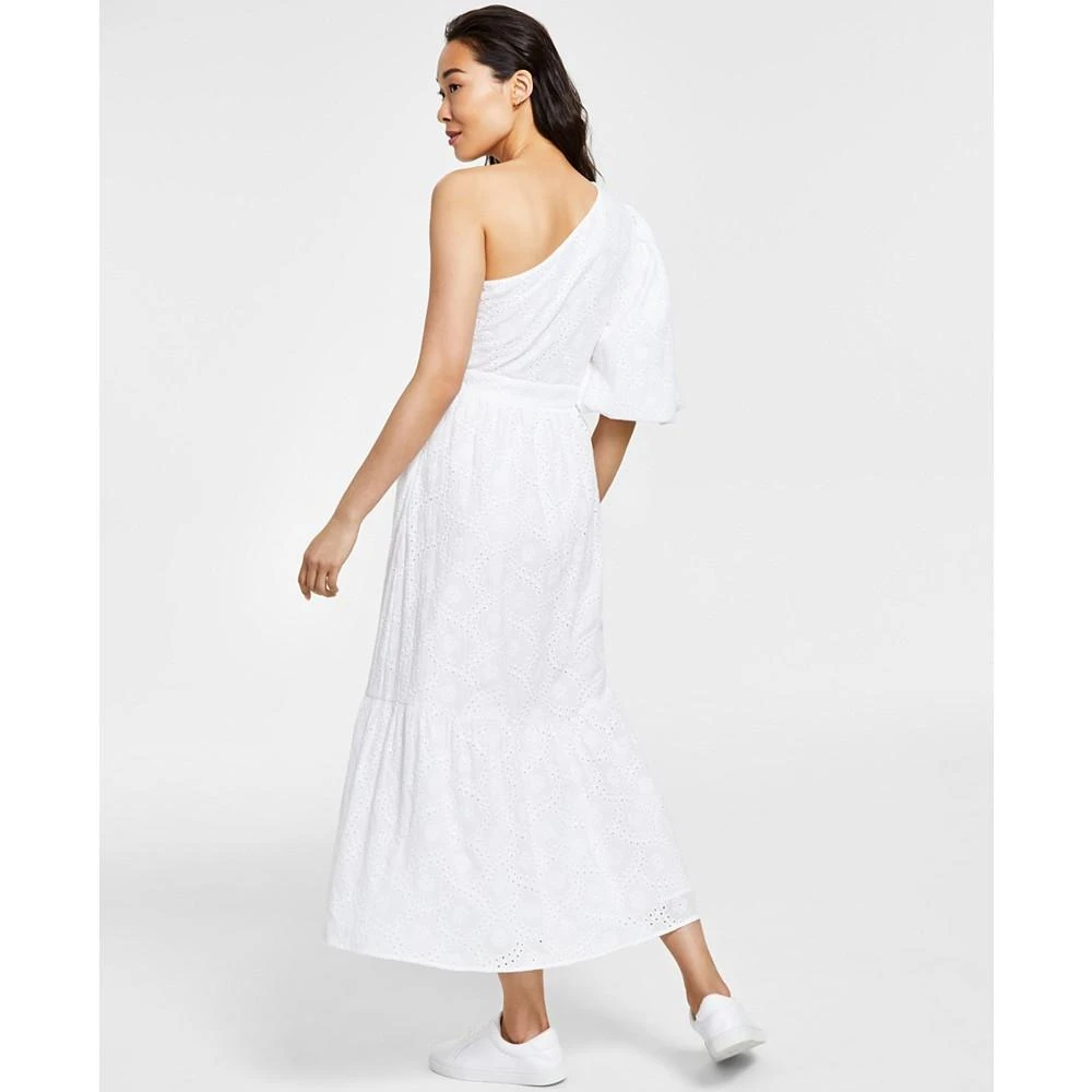 商品RACHEL Rachel Roy|Women's Cotton Eyelet One-Shoulder Maxi Dress,价格¥476,第2张图片详细描述