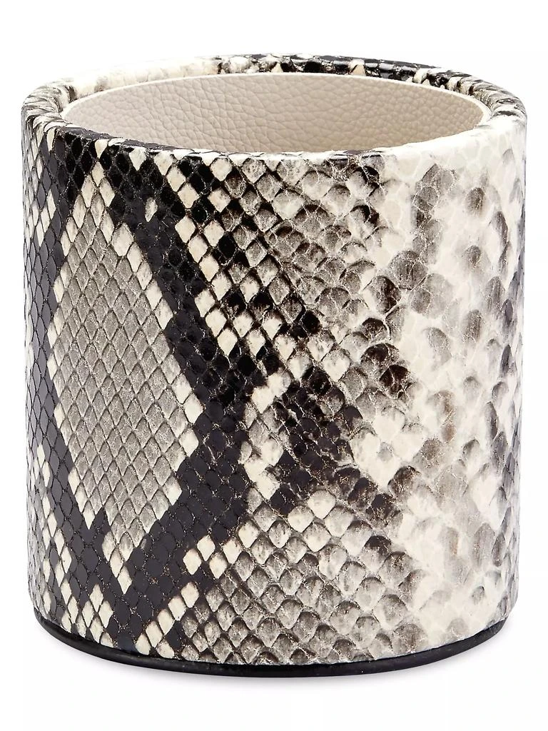 商品Graphic Image|The Hayden Desk Python-Embossed Leather Round Pencil Cup,价格¥508,第1张图片