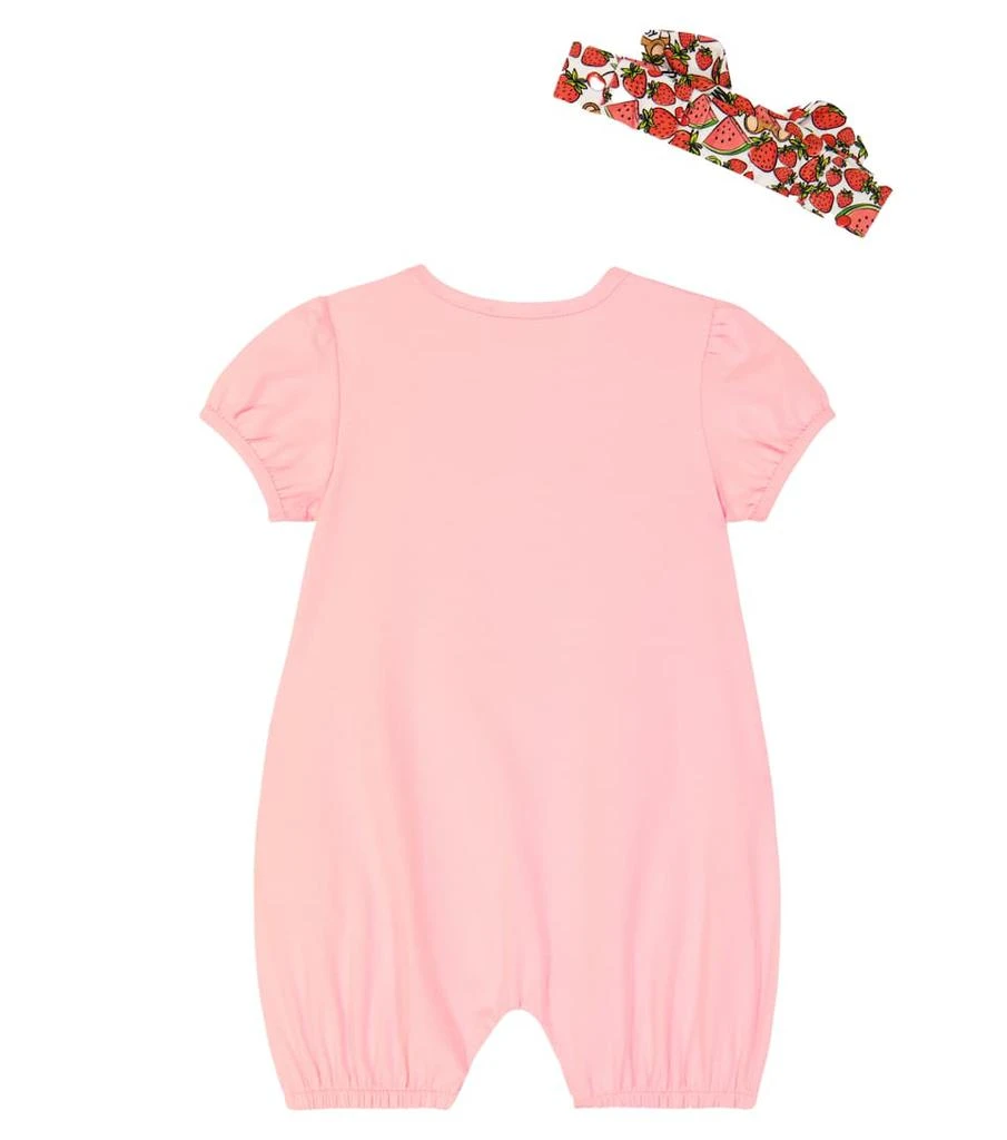 商品Moschino|婴幼儿 — 棉质混纺连身衣与发箍套装,价格¥835,第2张图片详细描述