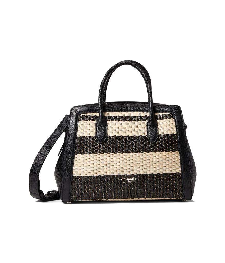 商品Kate Spade|Knott Striped Straw Medium Satchel,价格¥1263,第1张图片