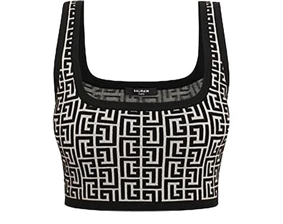 商品Balmain|字母花押提花文胸短上衣,价格¥8002,第1张图片