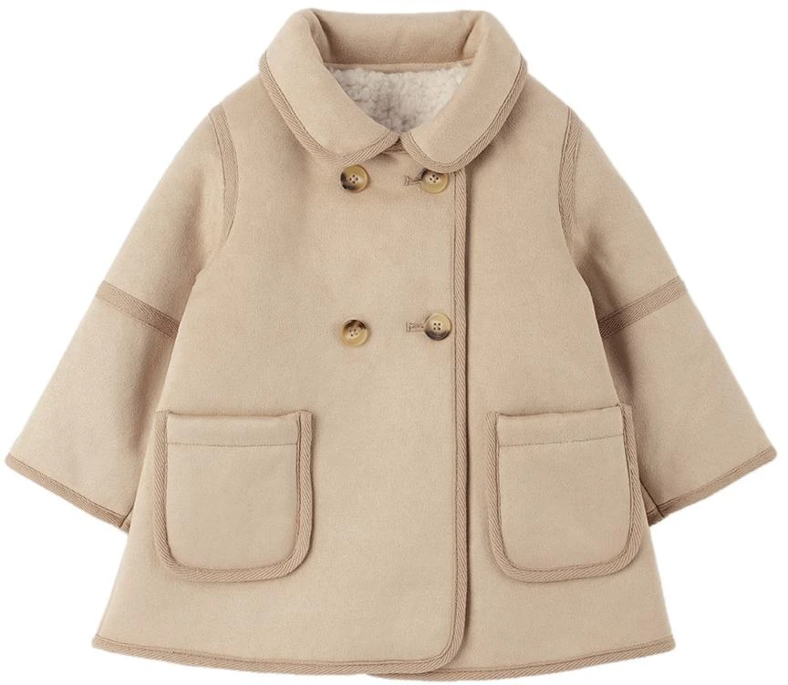 商品Chloé|Baby Beige Faux-Suede Coat,价格¥1024,第1张图片