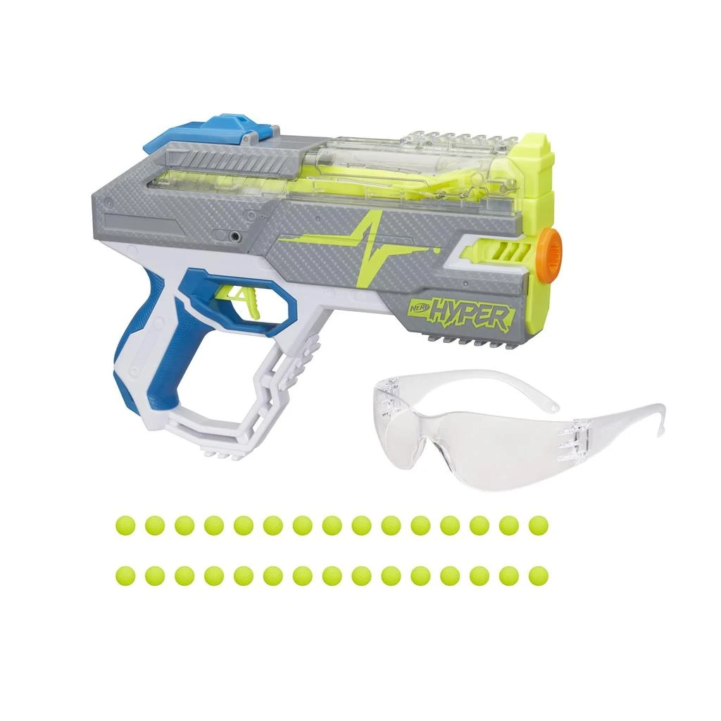 商品Nerf|NERF Hyper Rush-40 Pump-Action Blaster, 30 Hyper Rounds, Eyewear, Up to 110 FPS Velocity, Easy Reload, Holds Up to 40 Rounds,价格¥236,第1张图片