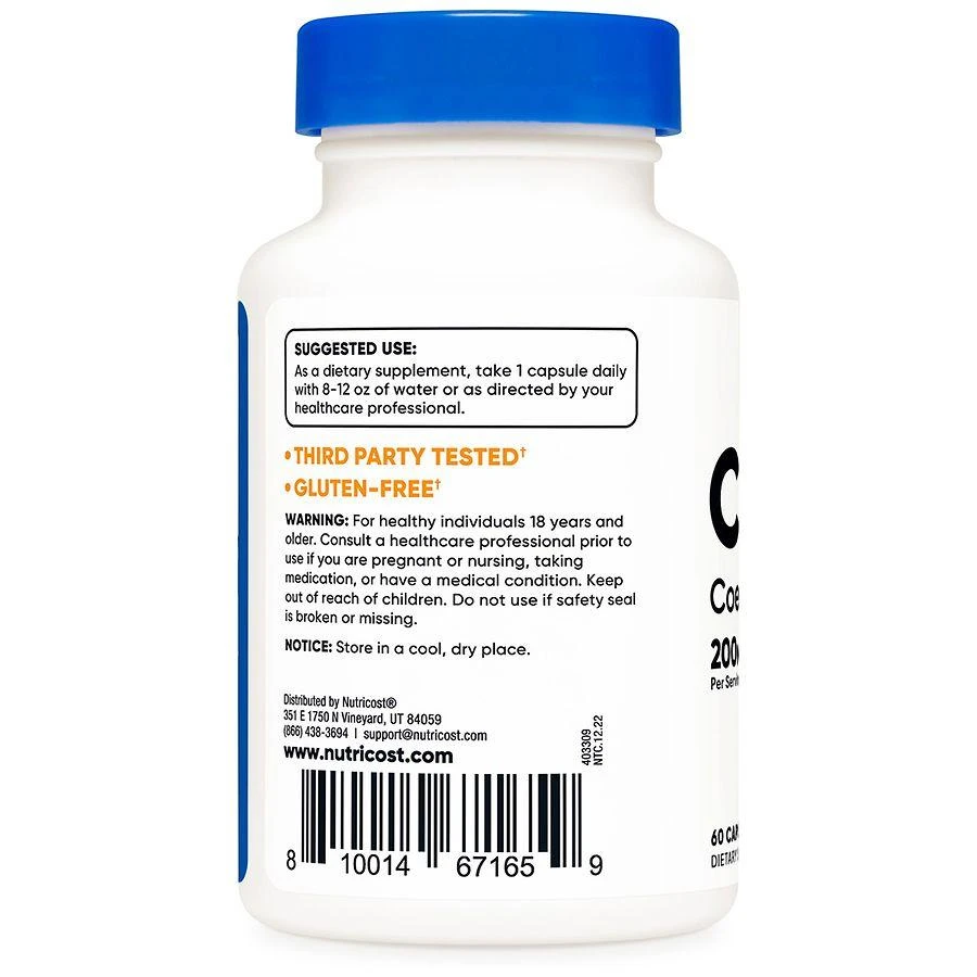 商品Nutricost|CoQ10 200 mg Capsules,价格¥208,第2张图片详细描述