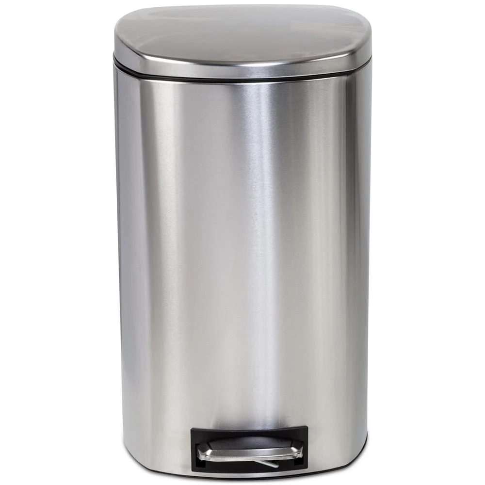 50-Liter Square Stainless Steel Step Trash Can with Soft-Close Lid 商品