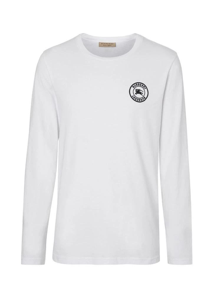 商品Burberry|Long sleeve embroidered logo cotton t-shirt,价格¥1737,第1张图片