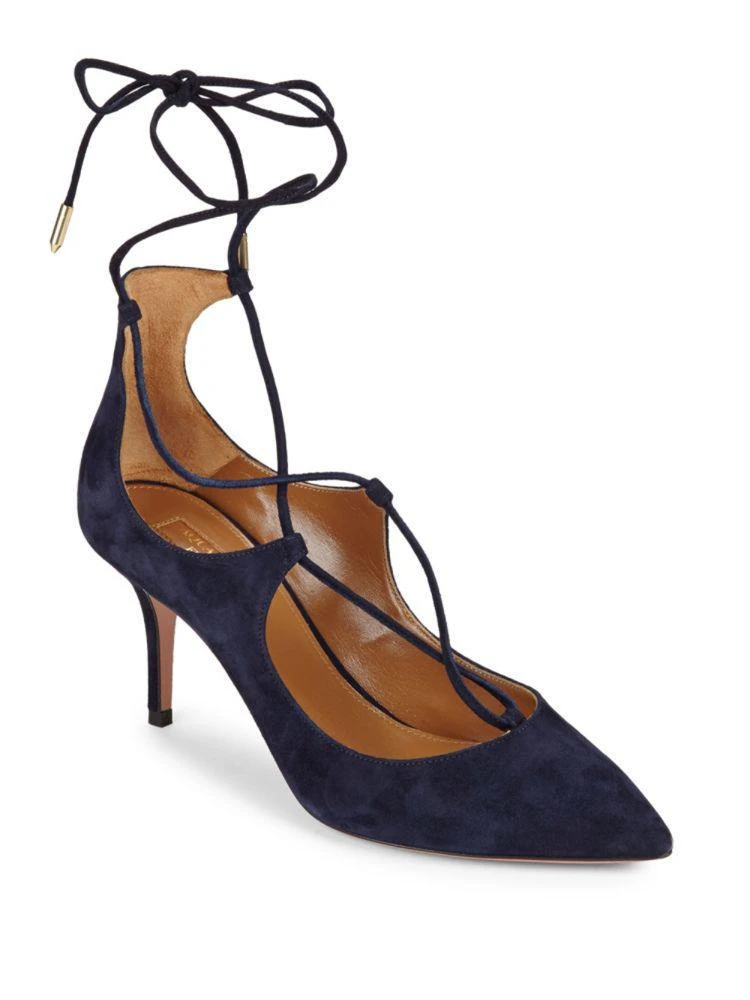 商品Aquazzura|Christy Ankle Lace-Up Leather Pumps,价格¥1971,第1张图片