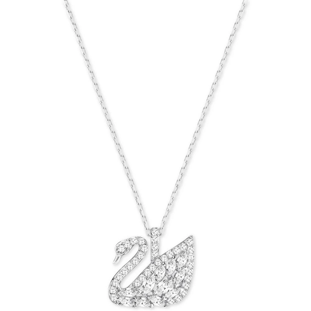 商品Swarovski|Silver-Tone Pavé Swan Pendant 项链,价格¥894,第1张图片