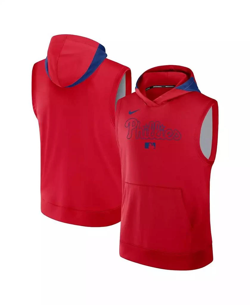 商品NIKE|Men's Red Philadelphia Phillies Authentic Collection Performance Sleeveless Pullover Hoodie,价格¥481,第1张图片