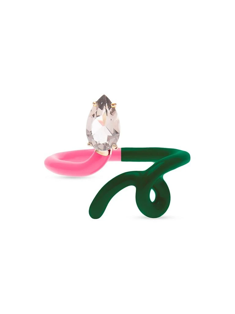商品Bea Bongiasca|B Colour Vine Goldtone Silver, Enamel, & Rock Crystal Ring,价格¥5110,第1张图片