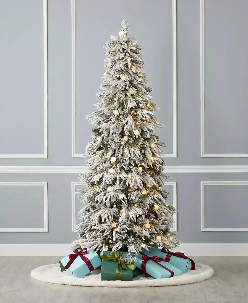 商品Seasonal|Frosted Acadia 6' Pre-Lit Flocked PE Mixed PVC Slim Tree with Metal Standing, 1865 Tips, 200 Changing LED Lights,价格¥880,第3张图片详细描述