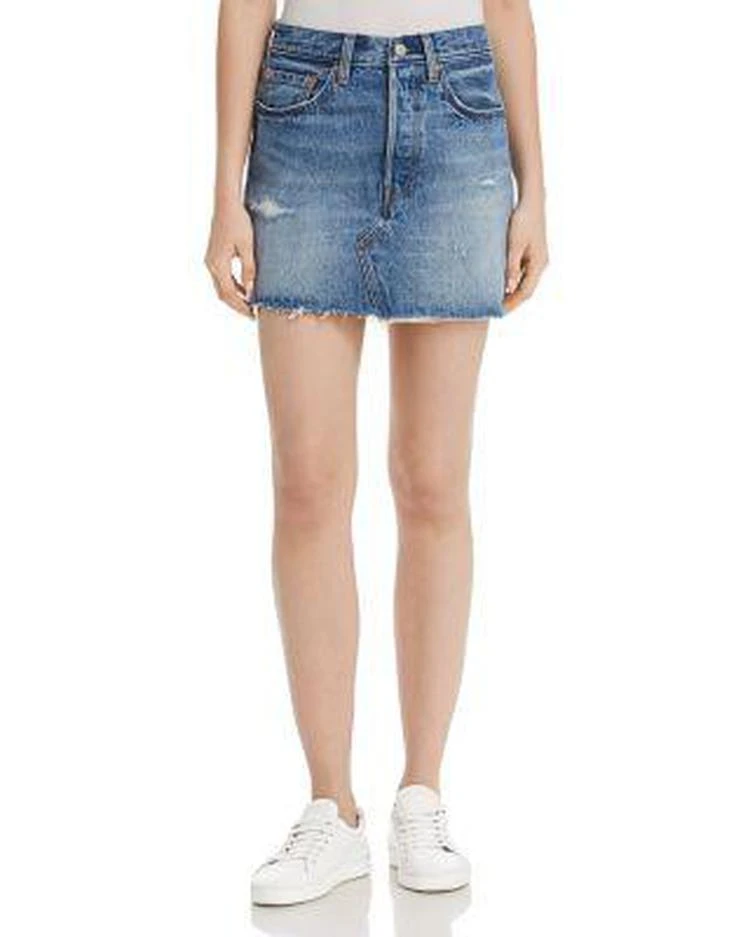 商品Levi's|牛仔迷你裙 Deconstructed Denim Mini Skirt in Hole in One,价格¥218,第1张图片