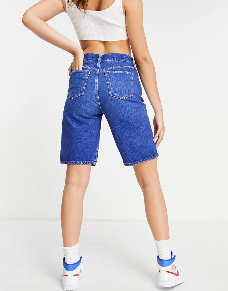 商品Topshop|Topshop Co ord longline Editor denim short in bright blue,价格¥120,第2张图片详细描述