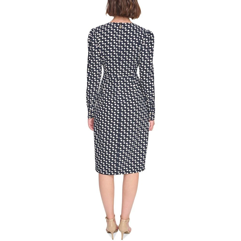 商品Tommy Hilfiger|Women's Polka-Dot Knot-Front Dress,价格¥658,第2张图片详细描述