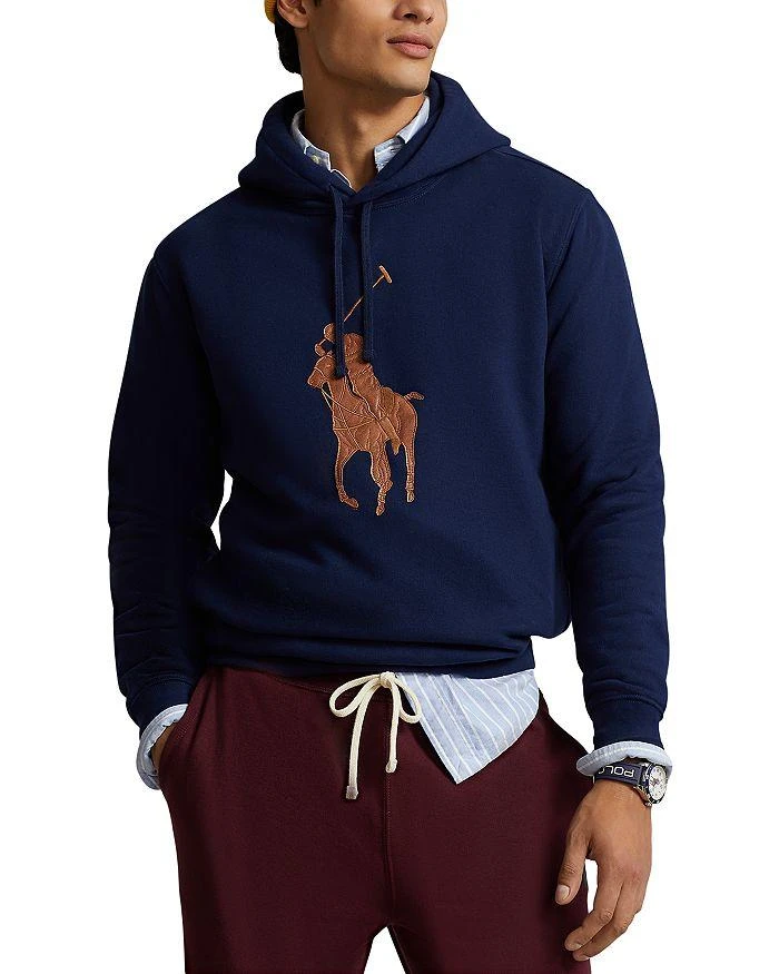 商品Ralph Lauren|RL Fleece Leather Big Pony Hooded Sweatshirt,价格¥1070,第5张图片详细描述