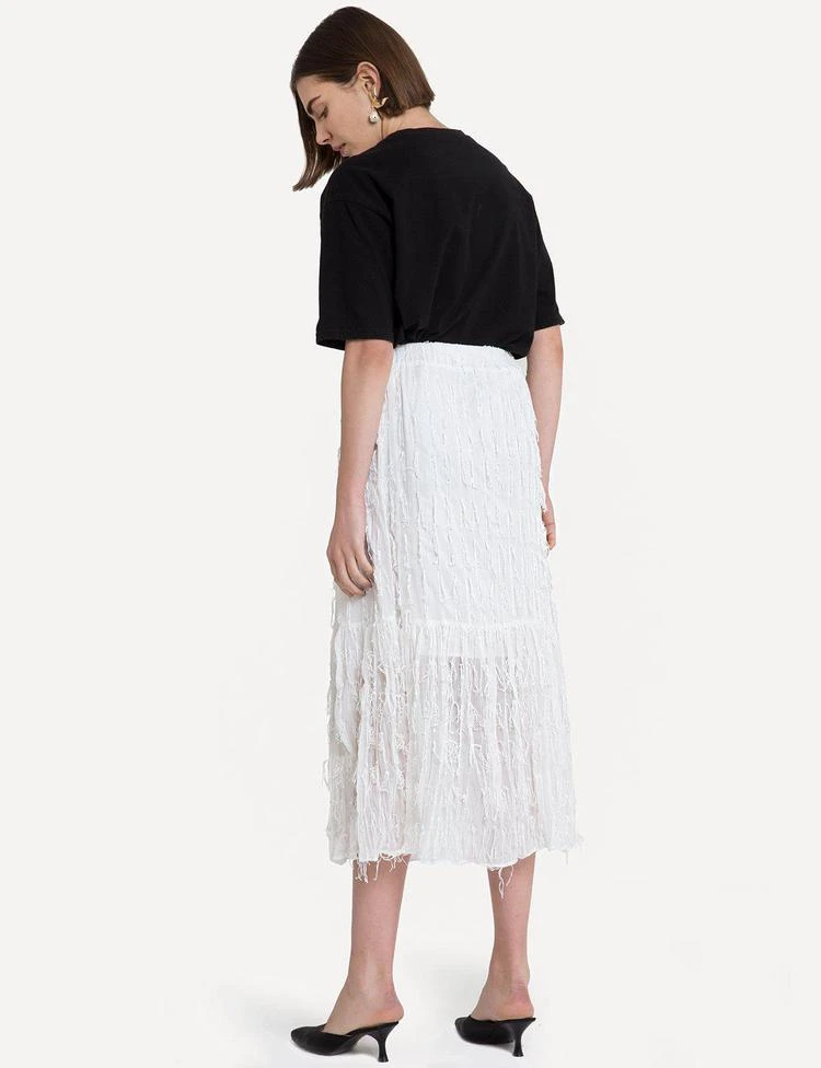 White Fringe Midi Skirt 商品