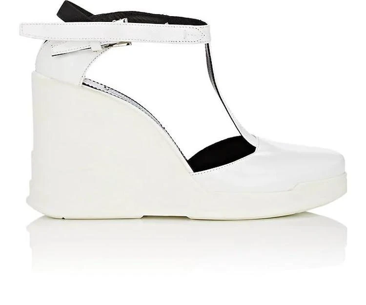 商品Prada|Spazzolato Leather Wedge Mary Janes,价格¥1935,第1张图片