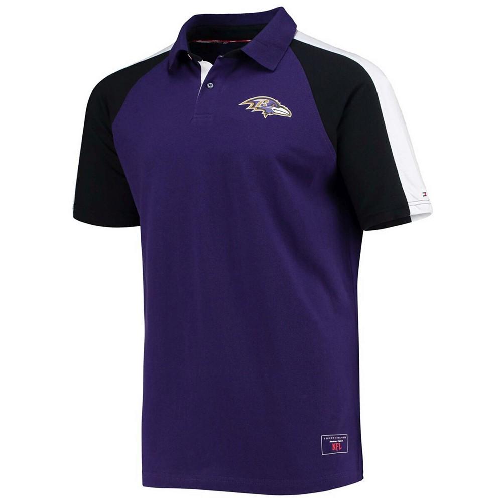Men's Purple and White Baltimore Ravens Holden Raglan Polo Shirt商品第3张图片规格展示
