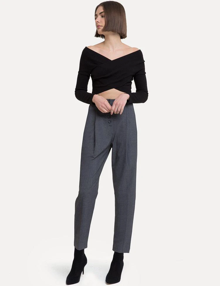 Black Wrap OffThe Shoulder Crop Top 商品