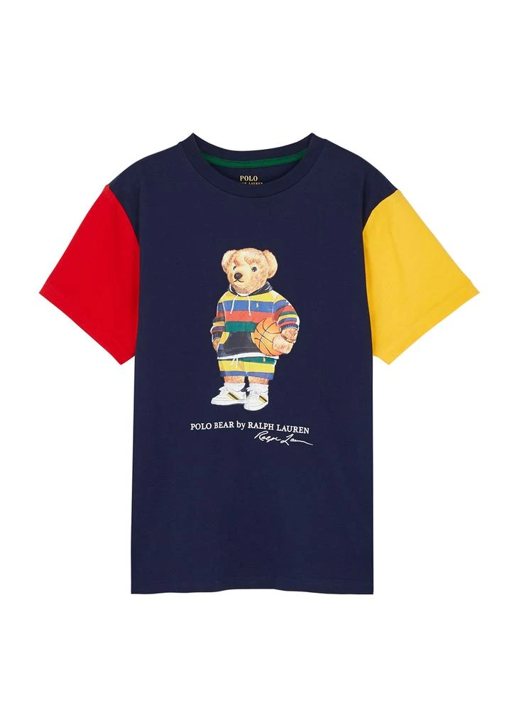 商品Ralph Lauren|KIDS Navy logo-print cotton T-shirt (6.5-14 years),价格¥336,第1张图片