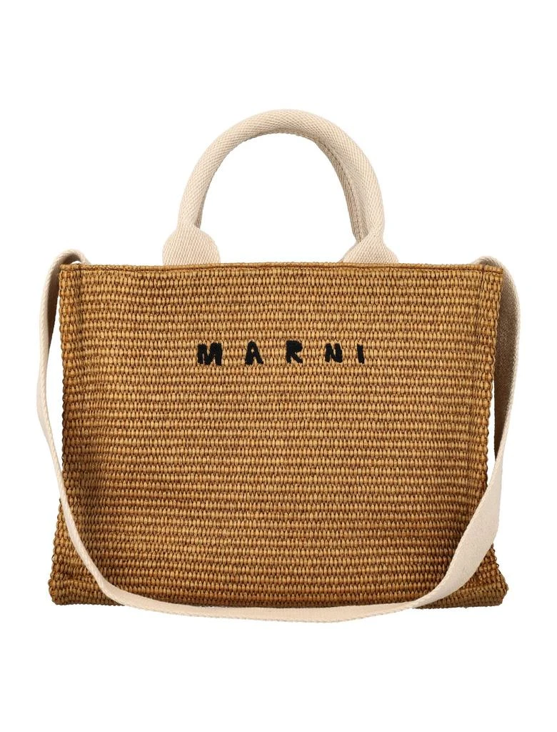 Marni Marni Tropicalia Logo Embroidered Small Tote Bag 1