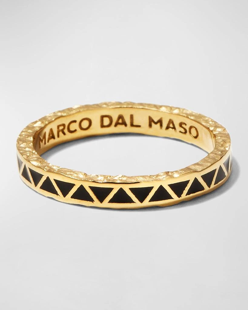 商品Marco Dal Maso|Men's Yellow Gold Manawa Black Enamel Thin Band Ring,价格¥13068,第1张图片
