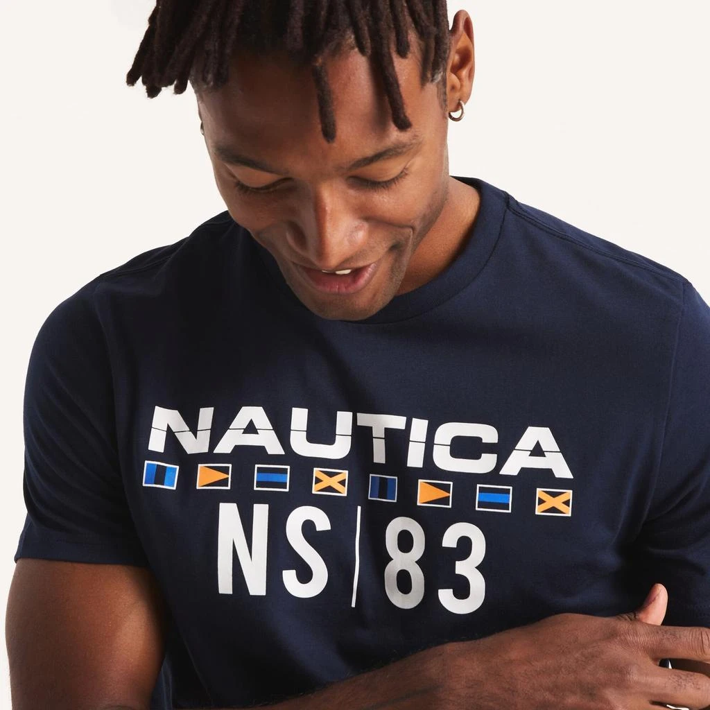 商品Nautica|Mens Foil Ns-83 Logo Graphic T-Shirt,价格¥107,第2张图片详细描述