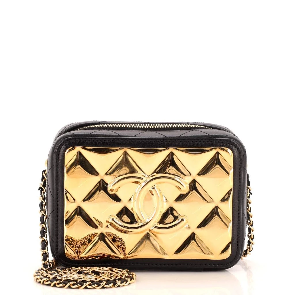 商品[二手商品] Chanel|Golden Plate Zip Around Vanity Case with Chain Quilted Metal and Lambskin Mini,价格¥19426,第1张图片