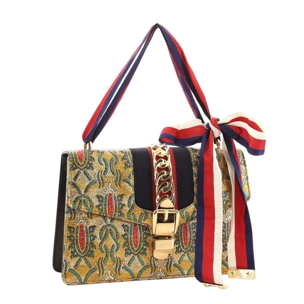 商品Gucci|Mini Sylvie Multicolor Brocade Bag,价格¥12288,第6张图片详细描述