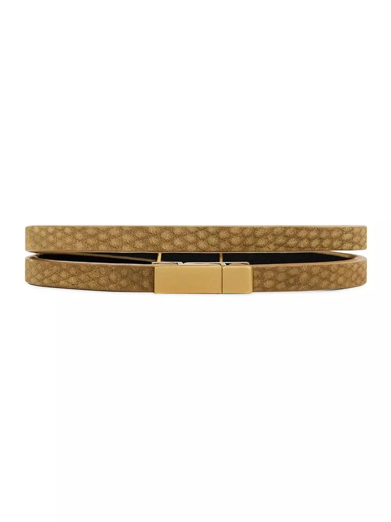 商品Yves Saint Laurent|Cassandre Double Wrap Bracelet in Leather,价格¥2623,第2张图片详细描述