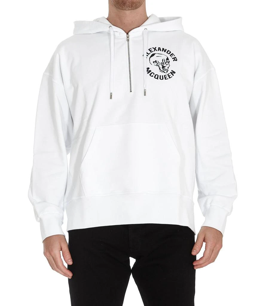 商品Alexander McQueen|Alexander McQueen Skull Print Half-Zip Hoodie,价格¥2539,第1张图片