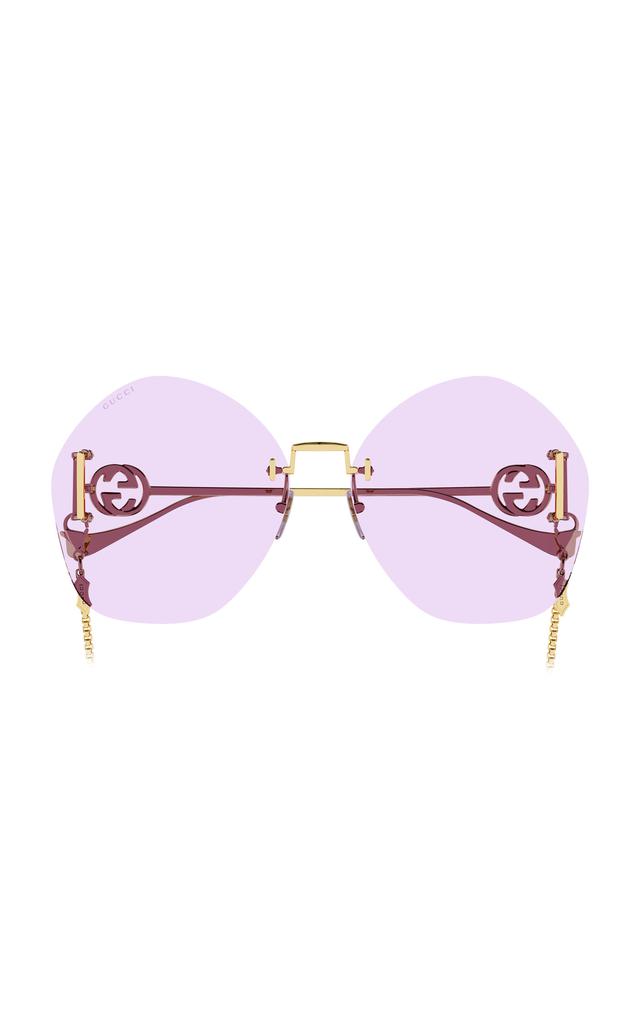Gucci - Women's Round-Frame Metal Sunglasses - Pink - OS - Moda Operandi商品第1张图片规格展示