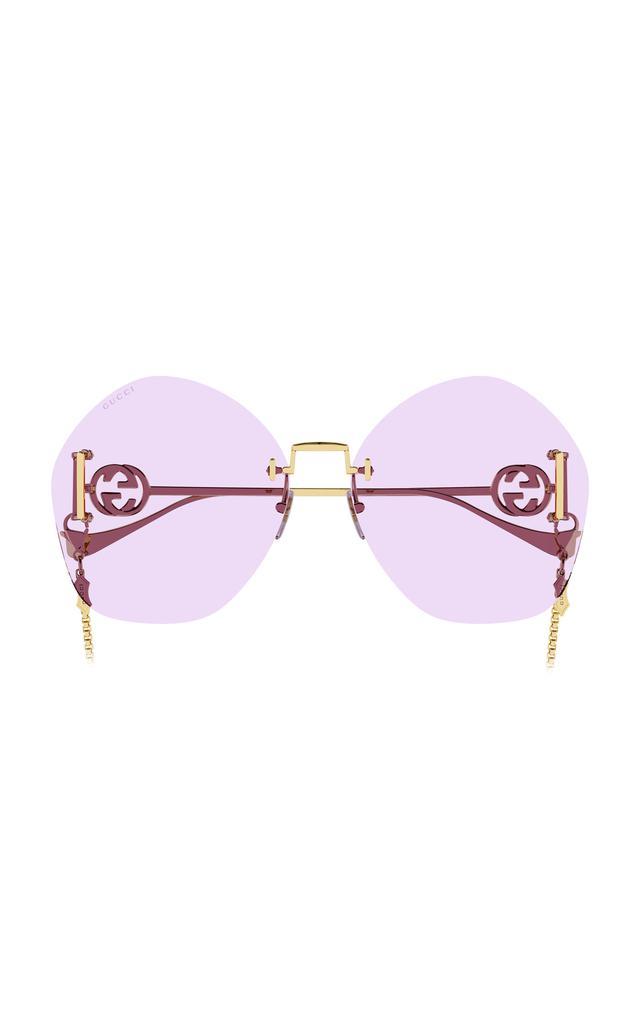 商品Gucci|Gucci - Women's Round-Frame Metal Sunglasses - Pink - OS - Moda Operandi,价格¥4693,第1张图片