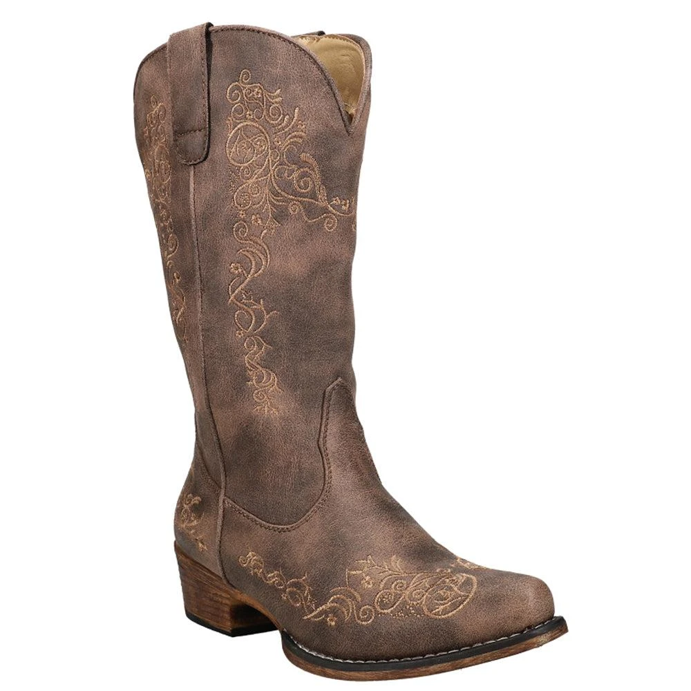 商品Roper|Riley Scroll Embroidery Snip Toe Cowboy Boots,价格¥499,第2张图片详细描述