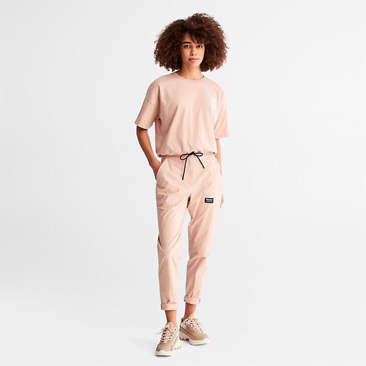 商品Timberland|Cropped T-Shirt with Drawstring Hem for Women in Pink,价格¥162,第5张图片详细描述