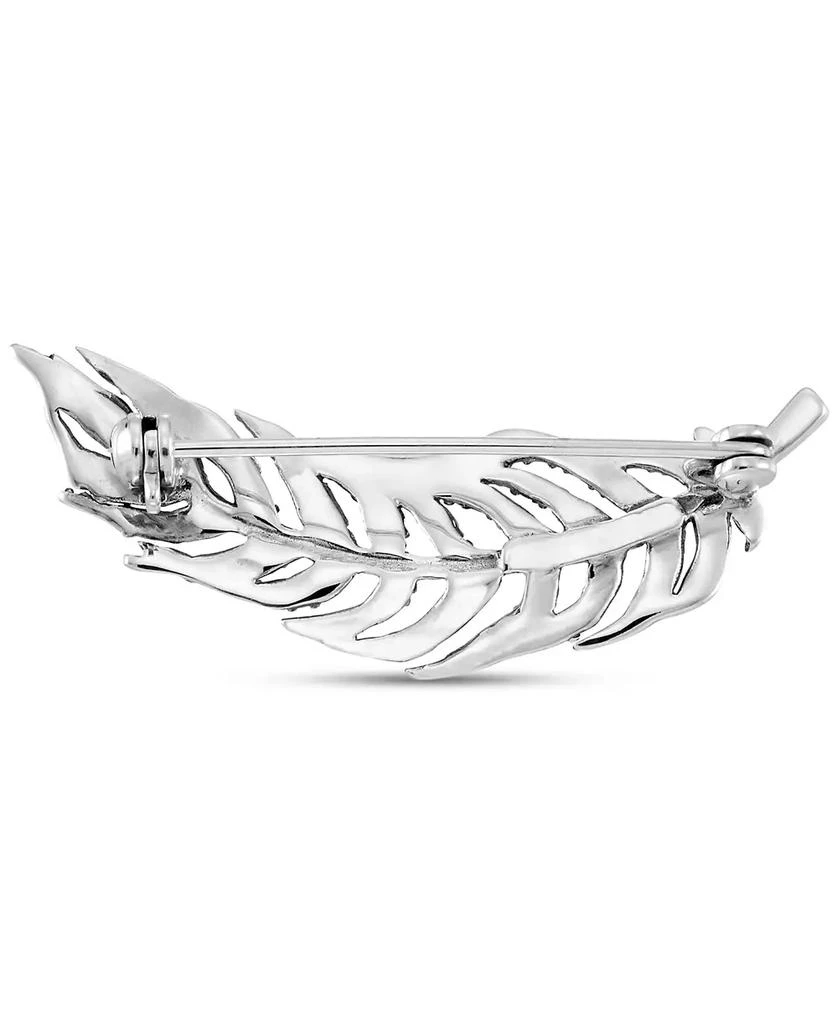 商品Macy's|Marcasite Feather Motif Fashion Pin in Sterling Silver,价格¥322,第4张图片详细描述