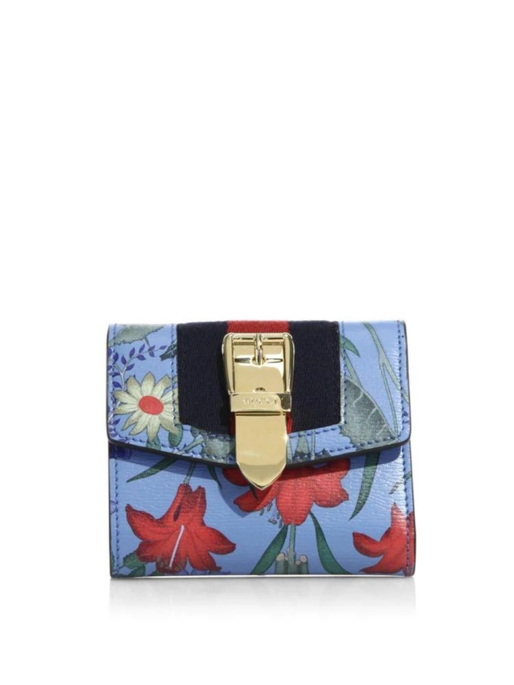 商品Gucci|Sylvie Floral-Print Leather Wallet,价格¥4798,第1张图片