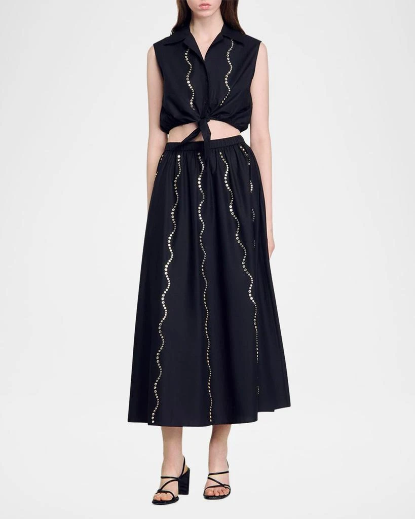 商品Sandro|Aviv Embellished Midi Skirt,价格¥3008,第2张图片详细描述