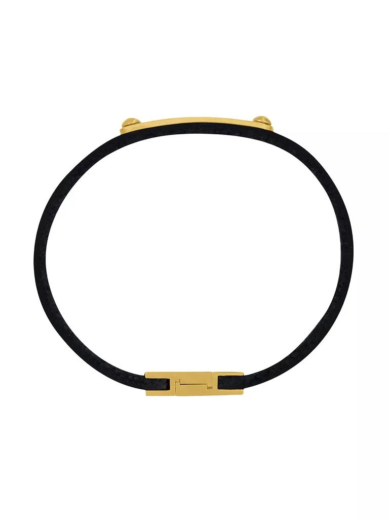 商品Yves Saint Laurent|Plaque Bracelet in Smooth Leather and Metal,价格¥2061,第3张图片详细描述