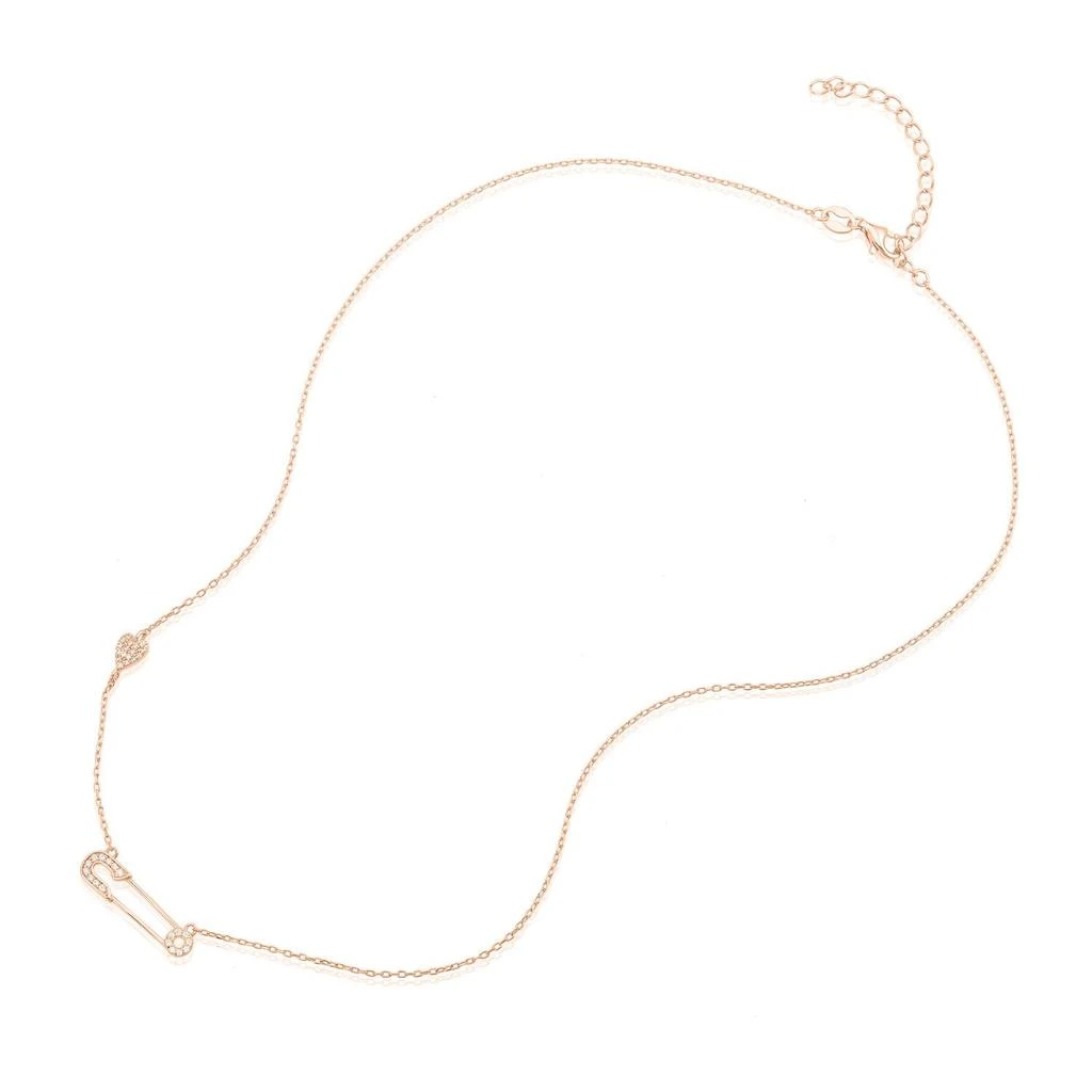 商品ADORNIA|Adornia Safety Pin Heart Necklace rose gold,价格¥88,第2张图片详细描述