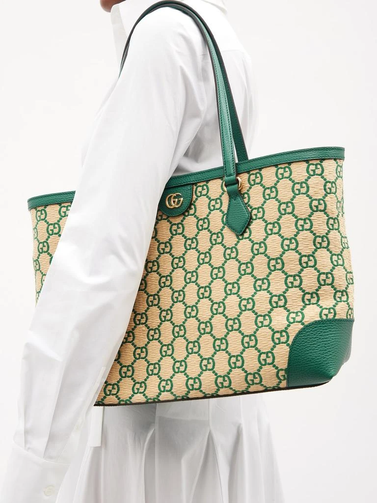 商品Gucci|Ophidia faux raffia & leather tote bag,价格¥13193,第3张图片详细描述