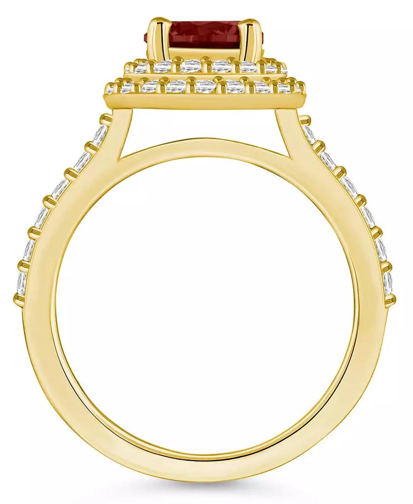 商品Macy's|Garnet and Diamond Accent Halo Ring in 14K Yellow Gold,价格¥36114,第3张图片详细描述